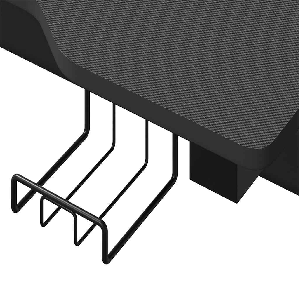 Gaming Desk LED with Z Shape Black 110x60x75 cm